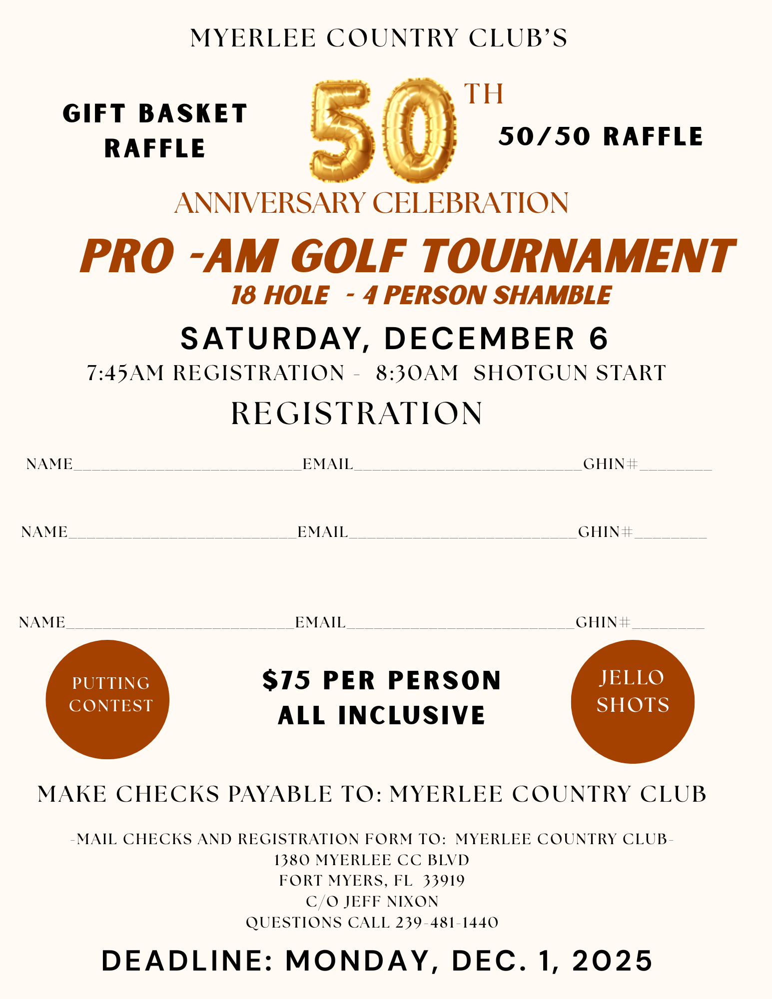 PRO-AM FLYER AND REGISTRATION FORM