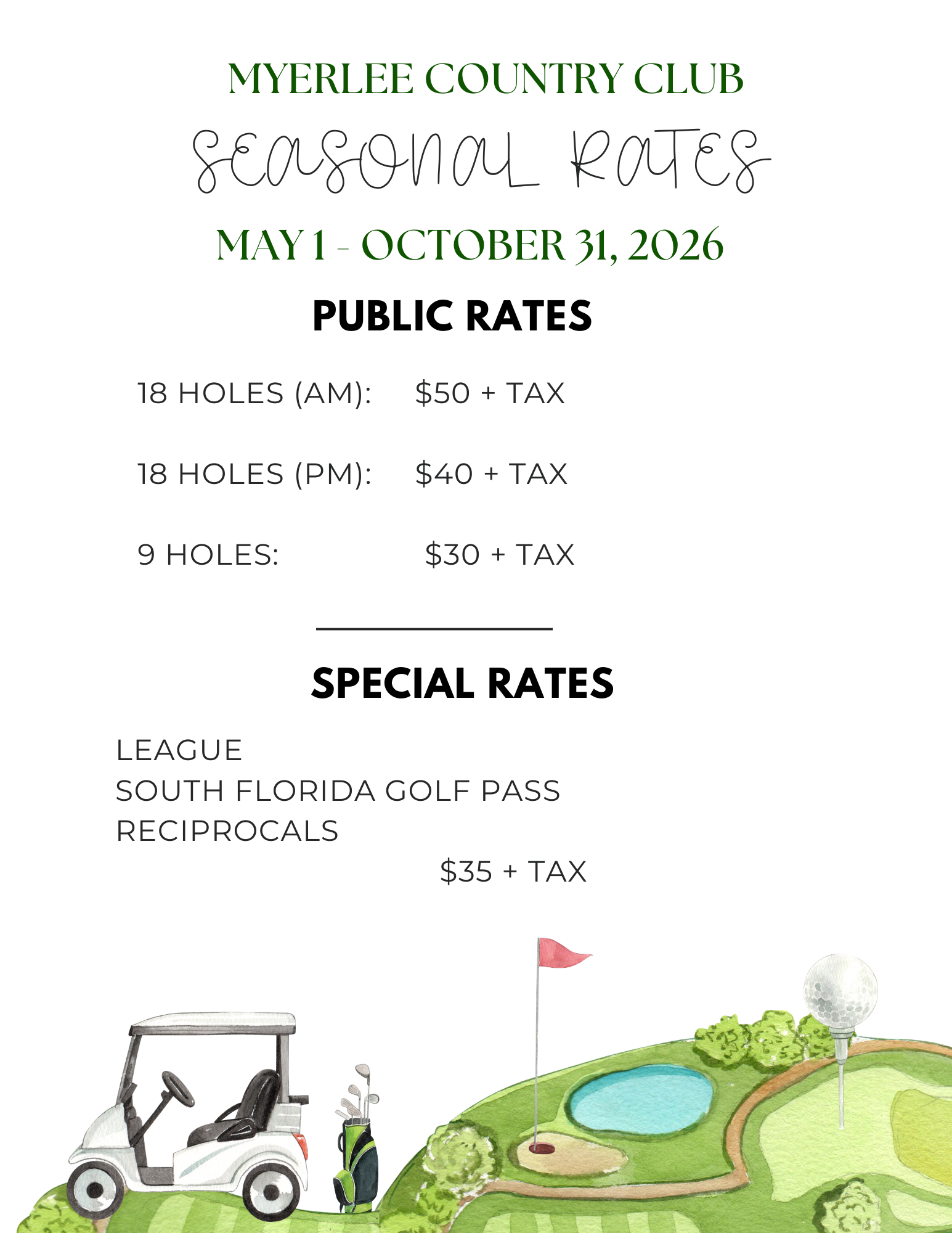 SEASONAL RATES 2026